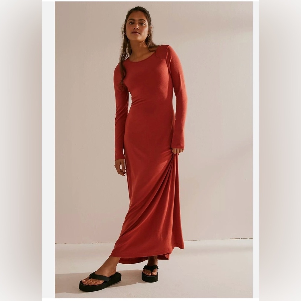Free People Beach bohemian Aubre Open-Back Essential Maxi dress nwt size xs